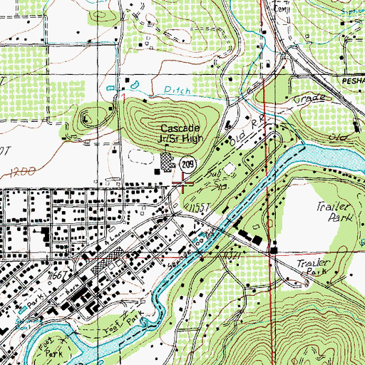 Topographic Map of Chelan County Fire District 3, WA