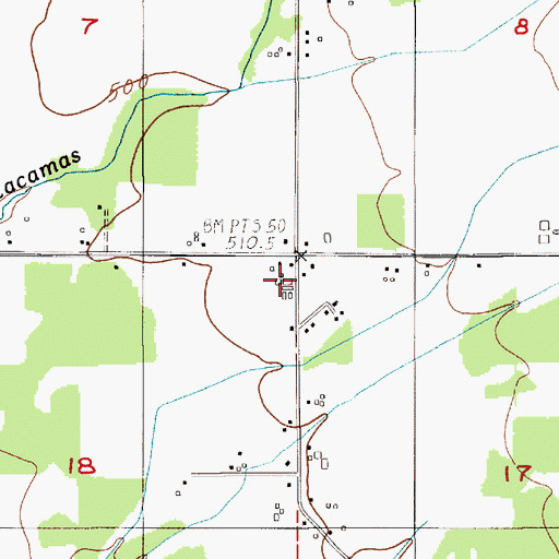Topographic Map of Lewis County Fire District 8 Station 3, WA
