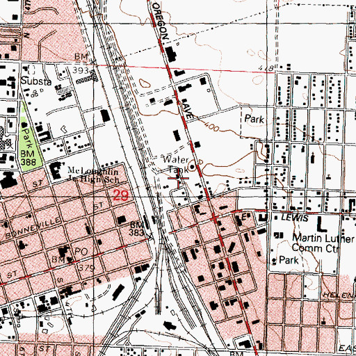 Topographic Map of Pasco Fire Department / Ambulance Service Station 81, WA