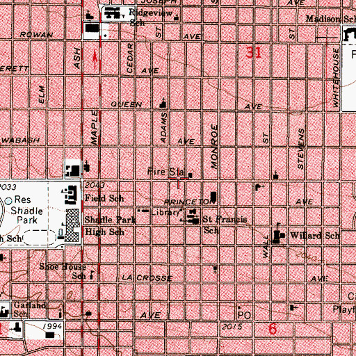 Topographic Map of Spokane Fire Department Station 13, WA