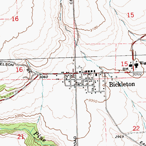 Topographic Map of Klickitat County Fire District 2, WA