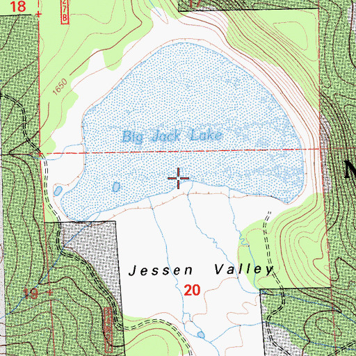 Topographic Map of Jessen Valley, CA