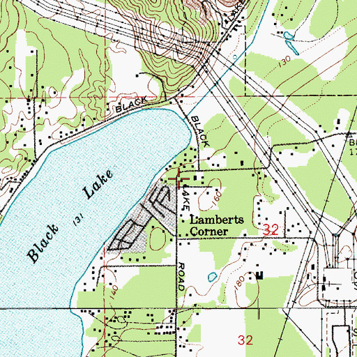 Topographic Map of McLane / Black Lake Fire Department Station 96, WA