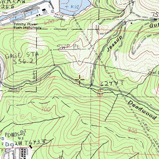 Topographic Map of Jessup Gulch, CA