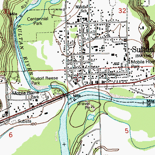 Topographic Map of Snohomish County Fire District 5 Station 51, WA