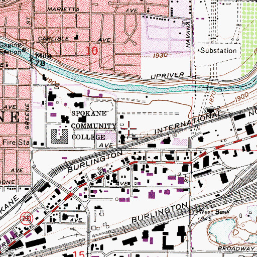 Topographic Map of Spokane Fire Department Training Complex, WA