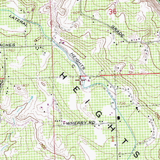 Topographic Map of Yakima County Fire District 9 Naches Heights Fire Department, WA