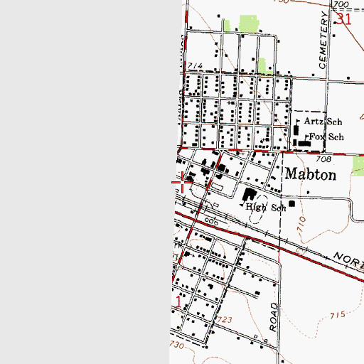 Topographic Map of Yakima County Fire District 5 Station 15 Mabton, WA