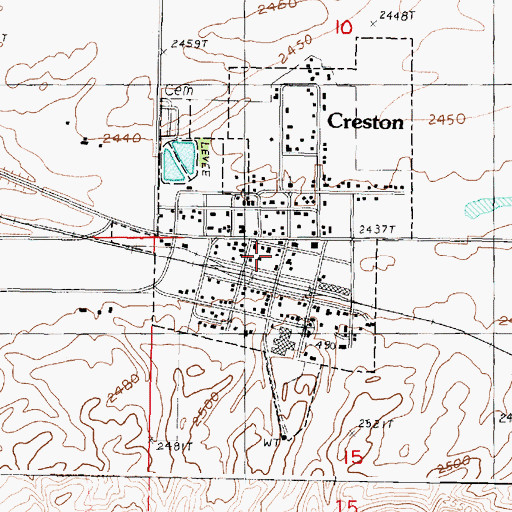 Topographic Map of Creston Fire Department, WA