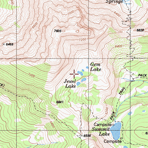 Topographic Map of Jewel Lake, CA