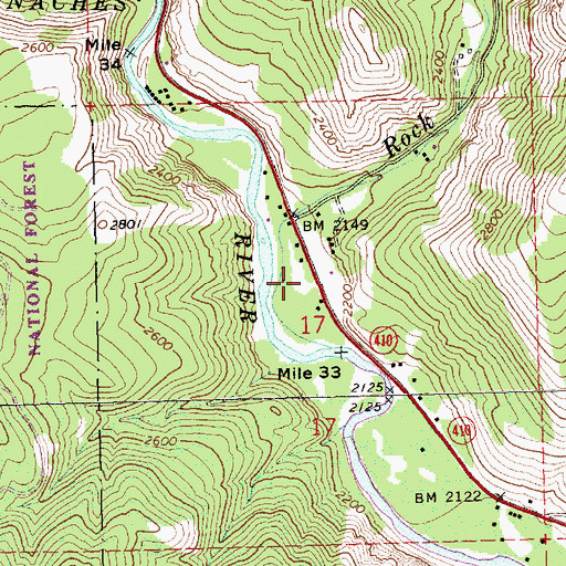 Topographic Map of Nile - Cliffdell Fire Department, WA