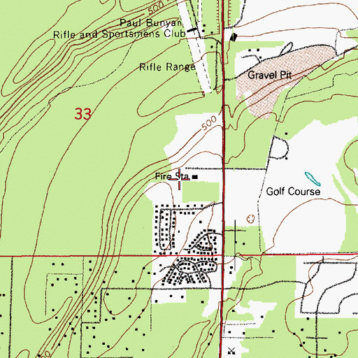Topographic Map of Pierce County Fire District 21 Graham Fire and Rescue Station 91, WA