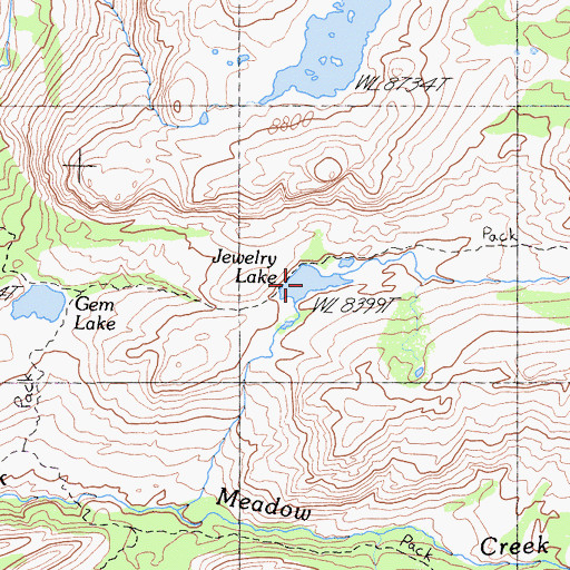 Topographic Map of Jewelry Lake, CA