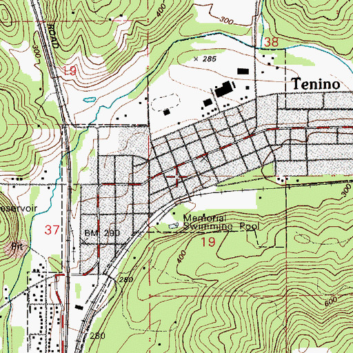 Topographic Map of Thurston County Fire District 12 Tenino Fire Department, WA