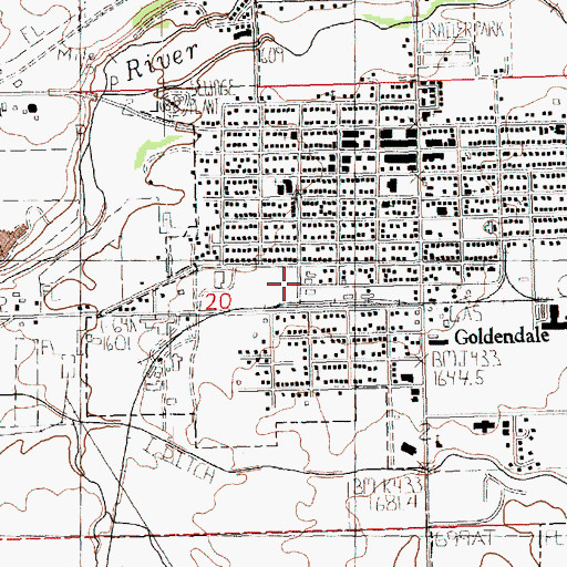 Topographic Map of Klickitat County Rural 7 Fire and Rescue Station 1, WA