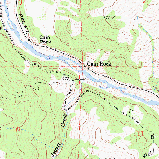 Topographic Map of Jewett Creek, CA
