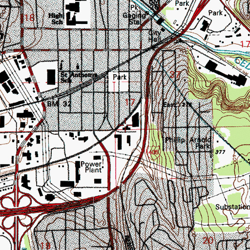 Topographic Map of City of Renton Fire Department, WA