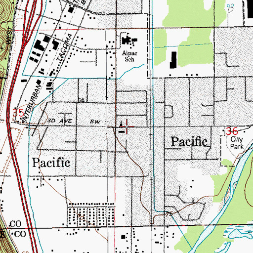 Topographic Map of Valley Regional Fire Authority Station 38, WA