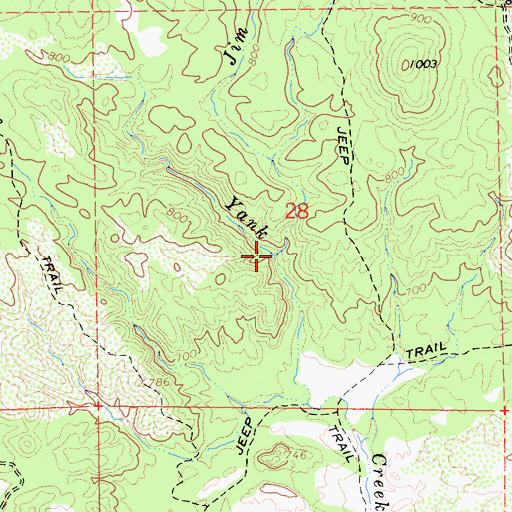 Topographic Map of Jim Creek, CA