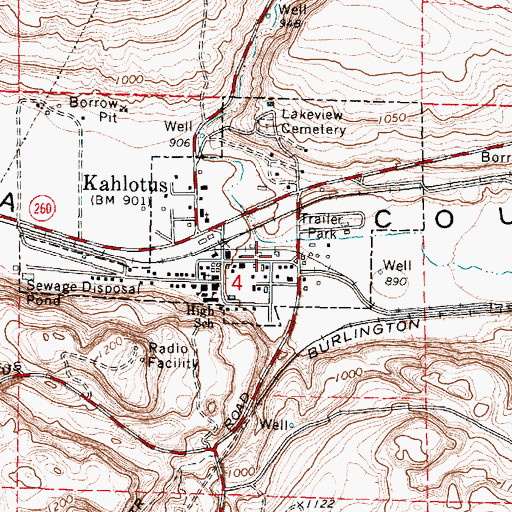 Topographic Map of Franklin County Fire District 2, WA