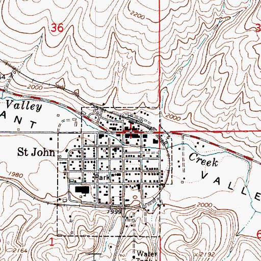 Topographic Map of Saint John Fire District 2, WA