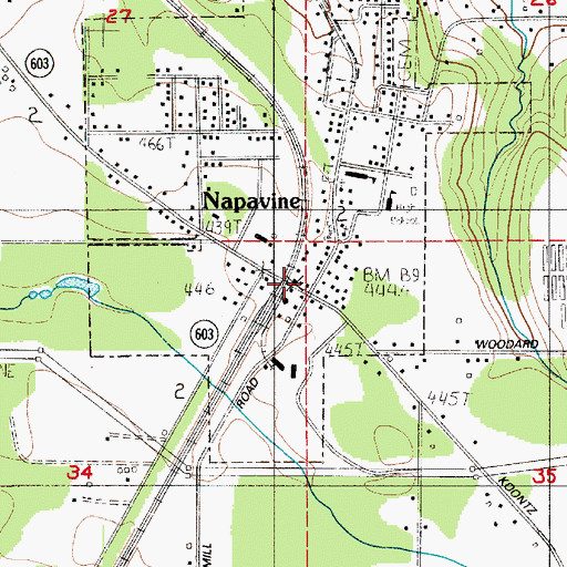 Topographic Map of Lewis County Fire District 5 Napavine Volunteer Fire Department, WA