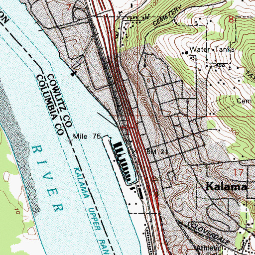 Topographic Map of Cowlitz County Fire District 5 Station 51, WA