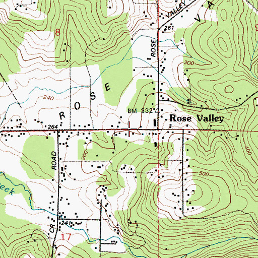Topographic Map of Cowlitz 2 Fire and Rescue Station 24 - Rose Valley, WA