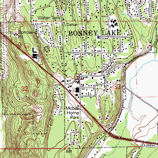 Topographic Map of East Pierce Fire and Rescue Station 111 Headquarters, WA