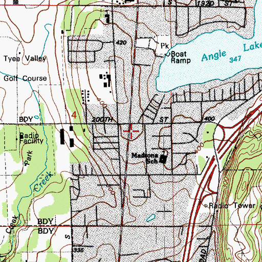 Topographic Map of Kent Fire Department West Battalion Station 45, WA