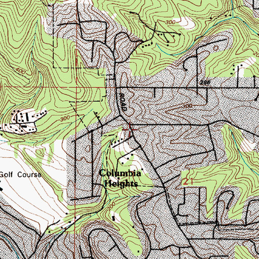 Topographic Map of Cowlitz 2 Fire and Rescue Station 23 - Columbia Heights, WA