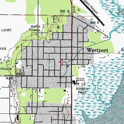Topographic Map of City of Westport Fire Department, WA