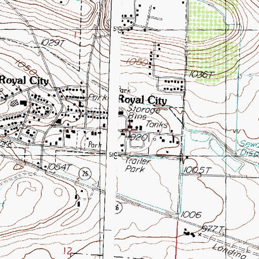 Topographic Map of Grant County Fire District 10, WA