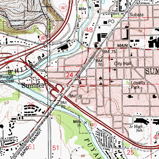 Topographic Map of East Pierce Fire and Rescue Station 113 Sumner, WA