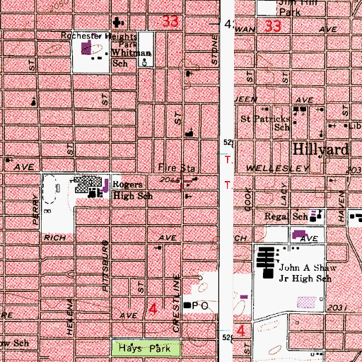 Topographic Map of Spokane Fire Department Station 15, WA