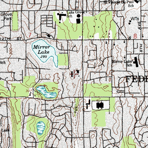 Topographic Map of Federal Way Fire Department, WA