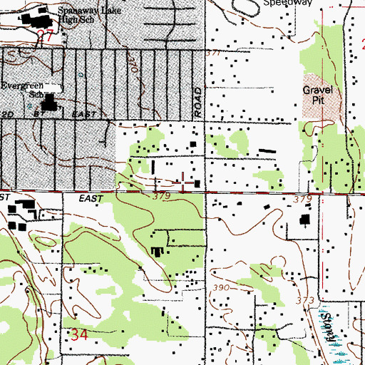 Topographic Map of Central Pierce Fire and Rescue, WA