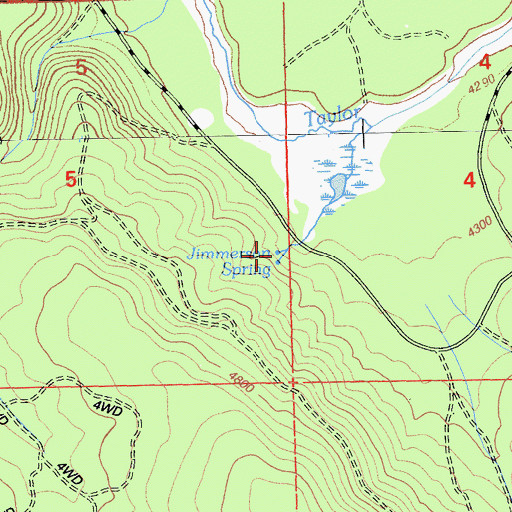 Topographic Map of Jimmerson Spring, CA