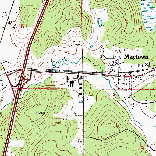 Topographic Map of West Thurston Regional Fire Authority Central Battalion Station 1 - 6 Maytown, WA