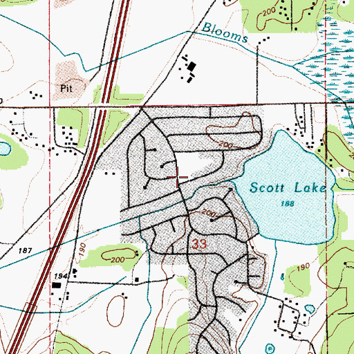 Topographic Map of West Thurston Regional Fire Authority North Battalion Station 1 - 4 - Scott Lake, WA