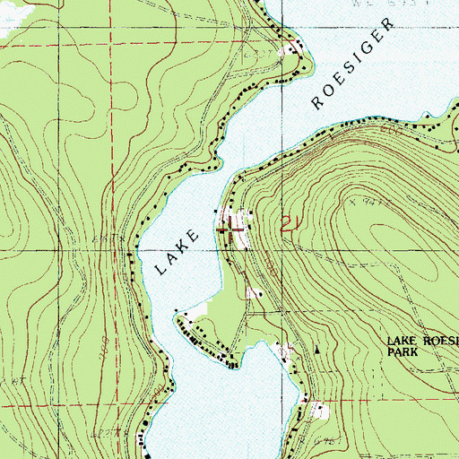 Topographic Map of Snohomish County Fire District 16 Station 85 - Lake Roesiger, WA