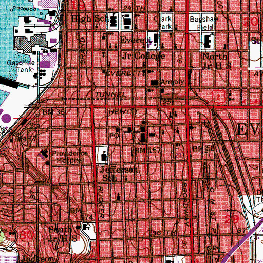Topographic Map of Snohomish County Fire Marshal Office, WA