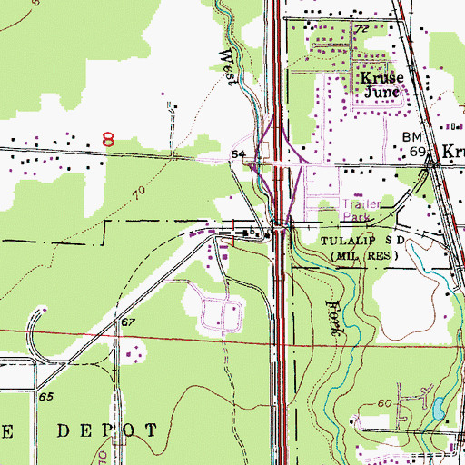 Topographic Map of Boeing Fire Department Tulalip, WA