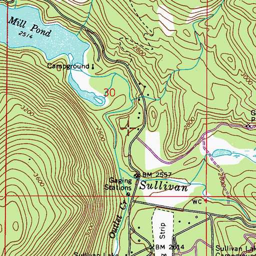 Topographic Map of Pend Oreille County Fire District 2, WA