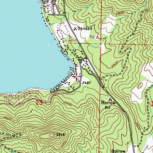 Topographic Map of Stevens County Fire District 1 Station 5 - Deer Lake, WA
