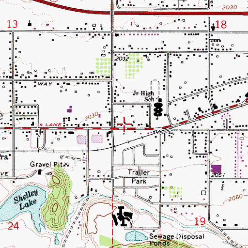 Topographic Map of Spokane Valley Fire Department Station 10 Greenacres, WA