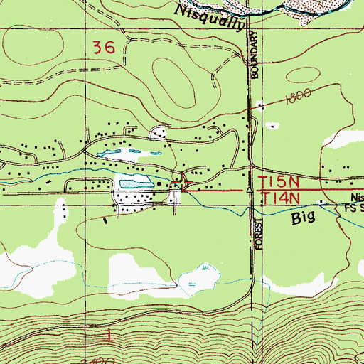 Topographic Map of Lewis County Fire Protection District 17, WA