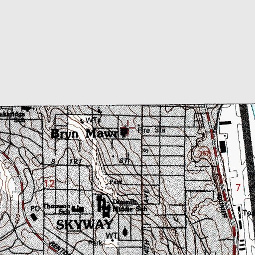 Topographic Map of King County Fire Protection District 20 Station 21, WA