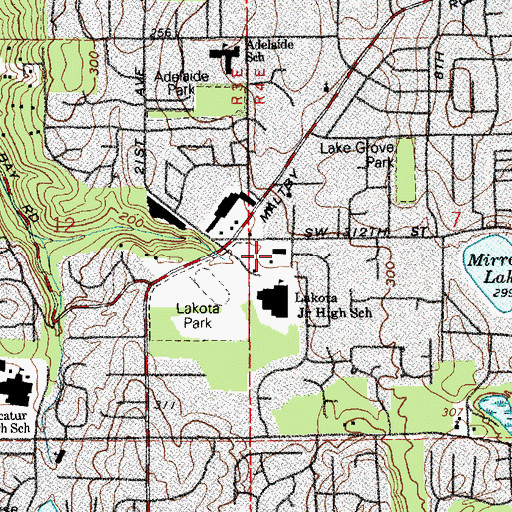 Topographic Map of King County Fire Protection District 39 South King Fire and Rescue Station 68, WA