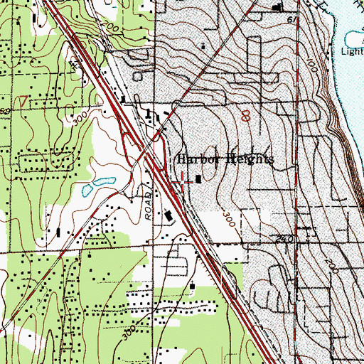 Topographic Map of Pierce County Fire District 5 / Gig Harbor Fire and Medic One Station 51 Gig Harbor, WA